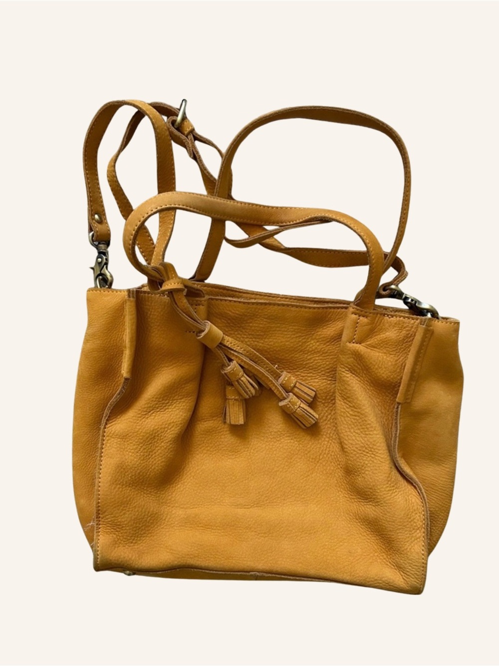 Miss Albright Anthropologie Gold Crossbody Shoulder Handbag Suede